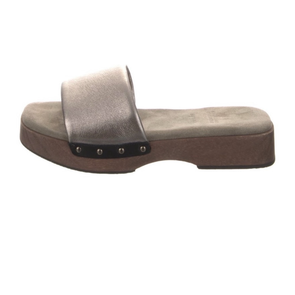 Brunello Cucinelli Silver and Brown Mules